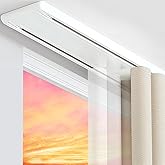 Double Curtain Track Ceiling Mount, 11.5ft Silent Curtain Rail System White | Heavy Duty Aluminum Double Ceiling Curtain Track Holds 110 Lbs, Silent Smooth Sliding, Room Divider for Bedroom/Window/Hotel