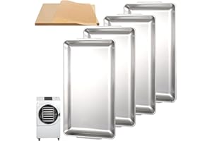 HFYZZ 4 Pcs 14.2" x 7.9" Metal Trays for Harvest Right Freeze Dryer, Small Candy Food Freeze Dryer Tray with 20 Disposable No