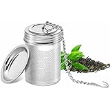Tea Infuser, Tea Strainer Fine Mesh Tea Filter 304 Stainless Steel Honeycomb Design with Extended Chain Hook to Brew Loose Le