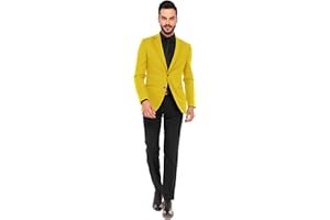 ELINA FASHION Men's Blazer 2 Button Long Sleeve Regular Fit Suit Sport Coat Jacket Business Lightweight Casual Sport Coat