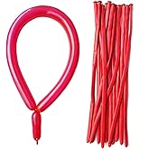 Tangser 260Q Balloons Red, Skinny Balloons, Long Twisting Balloon 100 Pcs, Premium Magic Clown Ballon for Balloon Animal, Garland, Baby Birthdays, Festival Decoration