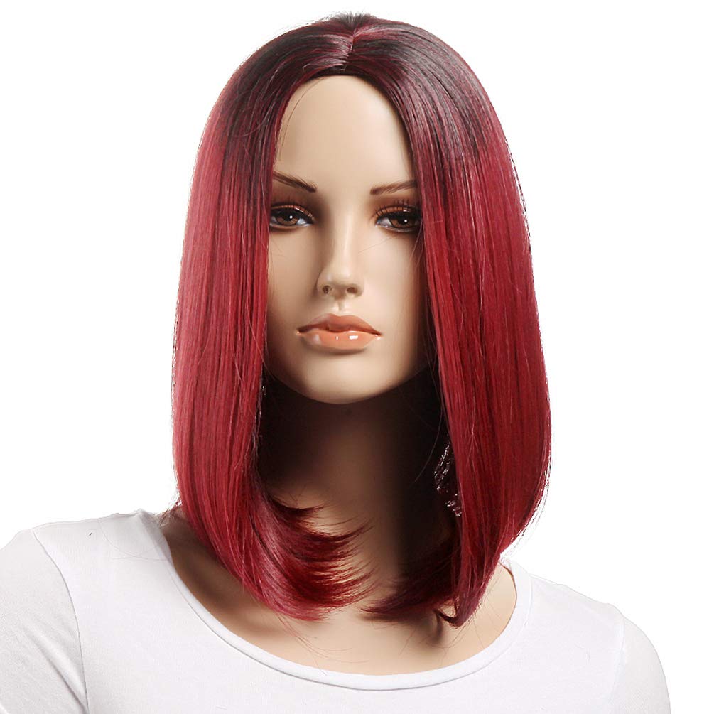 Wavy Without Bang Black With 99j Gotta Medium Length Bob Wigs