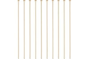 BENECREAT 100Pcs Real 18K Gold Plated Flat Head Pins 21 Gauge 2 Inch Long Head Ball Pins Metal End Eye Pin for Earring Jewelry Making