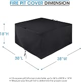 Unicook 38 Inch Square Fire Pit Cover, Waterproof & Heavy Duty Protection view 7
