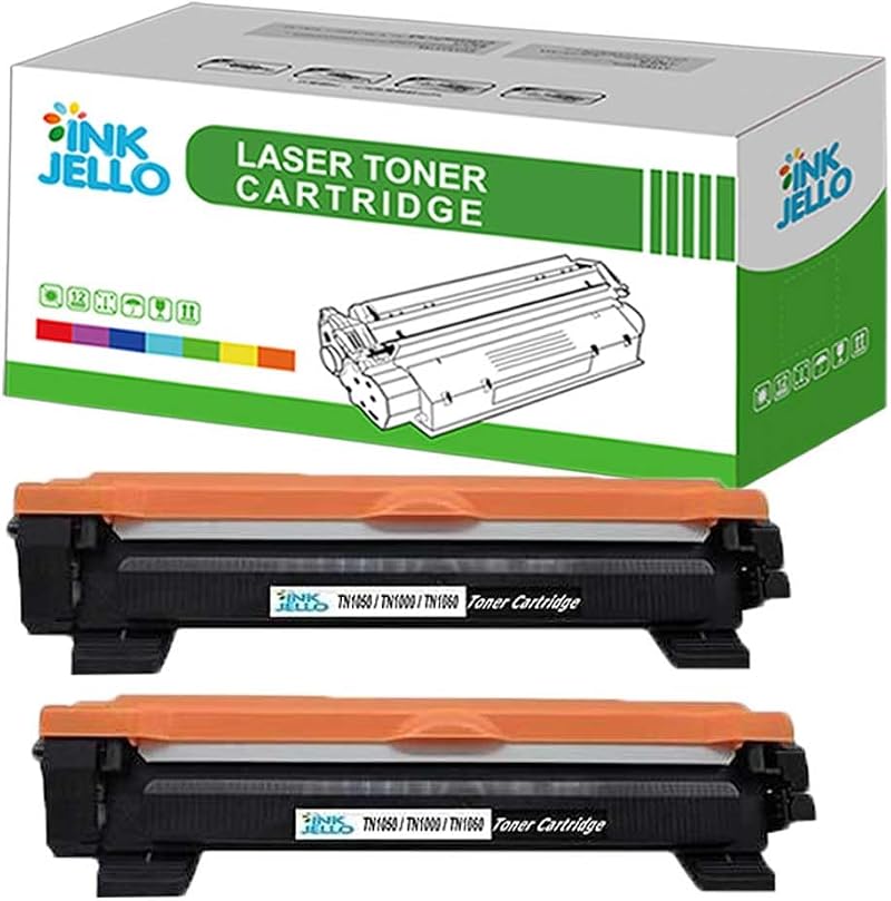 Inkjello TN1050 Toner Black 2-Pack for Brother DCP-1510 1512 1610W 1612W