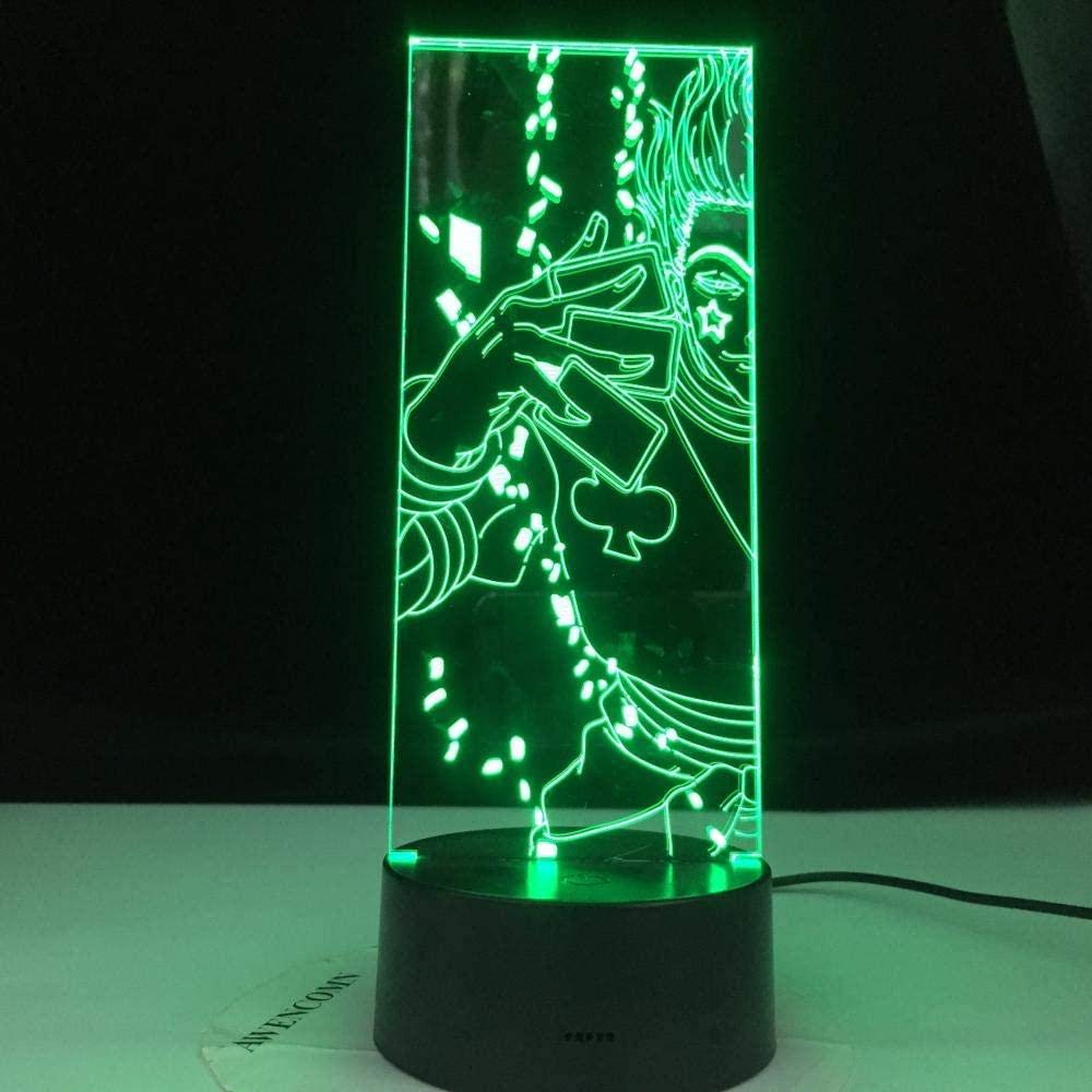 giyiohok3D Illusion Lamp Led Night Light Hunter X Hunter Hisoka Acrylic Color Changing for Kids Bedroom Decoration Anime Gift Desk Lamp