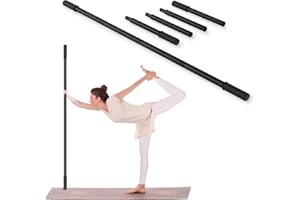 BAIYUAN 5 Ft Steel Yoga Stick - Adjustable Stretching Stick for Mobility, Flexibility & Balance - Non-Slip Handles, for Fitness, Posture Correction & Rehabilitation Exercise