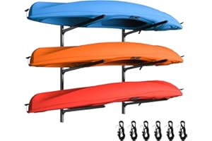LXVOOEE Kayak Storage Rack, Heavy Duty Freestanding Kayak Rack for Garage and Outdoor Storage, Kayak Stand Adjustable for Kayak, Canoe, Surfboard and Paddle Board