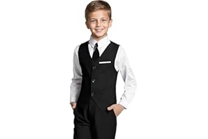 TIEFONY Boys' Formal Suit Set Slim Fit Kids Formal Suits Toddler Tuxedo Wedding Prom Classic Outfit for Teen