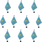 AZ FLAG Set of 10 Kazakhstan Table Flags 4x6 inches with 10" Pole