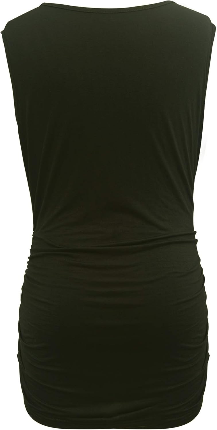 Smallshow Women's Sleeveless Maternity Tank Tops Ruched Pregnancy Clothes 3-Pack at  Women’s Clothing store