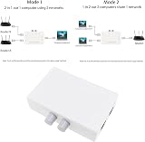 ECSiNG RJ45 Ethernet Network Switch 2 Port Splitter 2 In 1 Out Metal Mini view 4