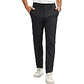 MAGCOMSEN Men's Casual Pants Straight Legs Flat Front Pants Waterproof Stretch Waist Trousers for Golf
