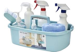 ALINK Large Plastic Shower Caddy Tote, Portable Storage Caddy Basket Organizer with Handle for Dorm, Bathroom, Tool, Garden, Kitchen, Cleaning Supplies – Blue