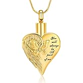 Rstnxnnl Love Heart Cremation Jewelry Urn Necklaces Butterfly Urn Necklaces for Ashes Memorial Keepsake Pendant for Women Men Gifts With Funnel Kit & Bag