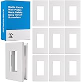 Amerisense Outlet Cover, Screwless Decorator Wall Plate, Light Switch Power Plug Cover, 1-Gang Standard Size, Matte White, 10