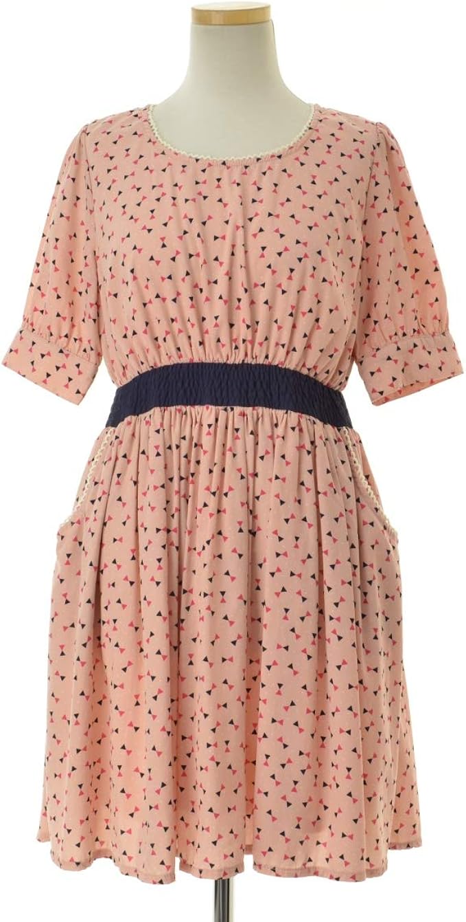 Amazon パラビオン Par Avion リボン柄 五分袖ワンピース ワンピース チュニック 通販