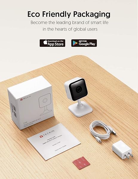 Teckin 1080P FHD Cmara de Vigilancia WiFi Interior Visin Nocturna Audio Bidireccional Deteccin de Movimiento Funciona con AlexaGoogle Home para BebMascotaAnciano 1 unidades