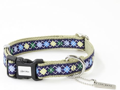 Amazon アドメイト 首輪 アーガイルカラー ブルー 中型犬用 M サイズ アドメイト Add Mate ベーシック首輪 通販