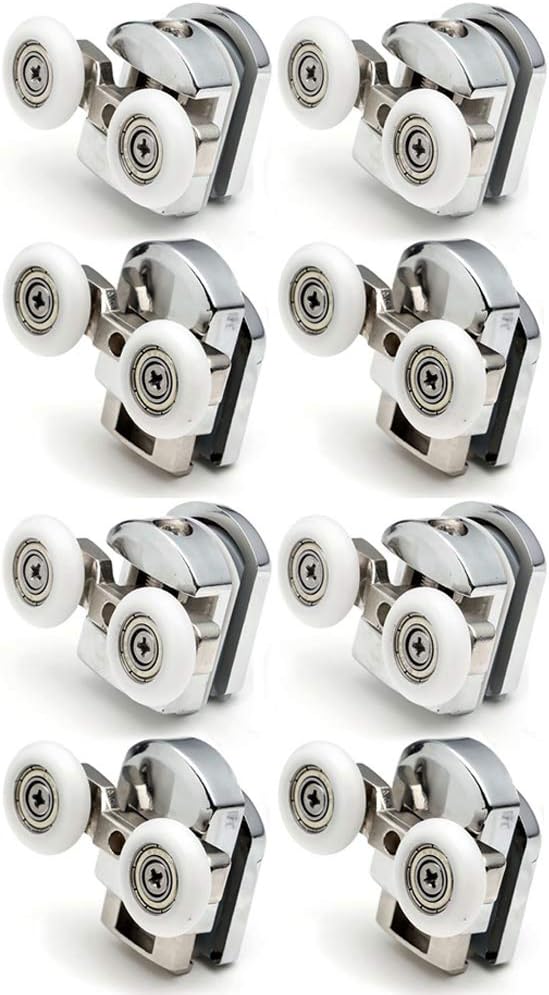 Linwnil Shower Door Roller Replacement Wheels Chrome 8pcs Fits 4-8mm Glass