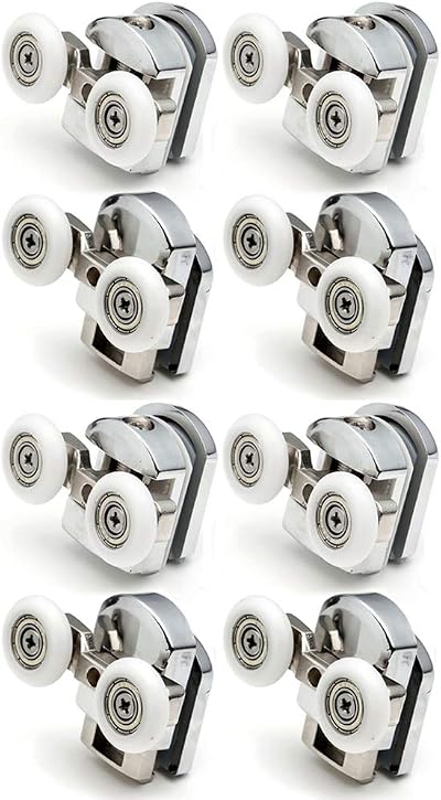 Linwnil Shower Door Roller Replacement Wheels Chrome 8pcs Fits 4-8mm Glass