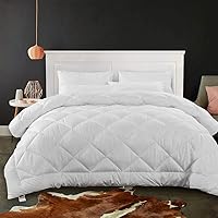 Cozynight Soft Quilted Down Alternative Comforter-Lightweight White Comforter California King Size Duvet Insert with Corner T