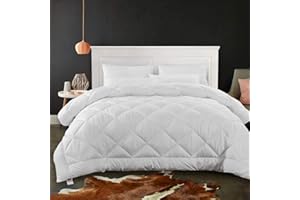 Cozynight Soft Queen Size Comforter Duvet Insert-Lightweight Down Alternative Comforter with Corner Tabs-Fluffy Breathable Machine Washable Diamond Stitching (White, 88"x92")