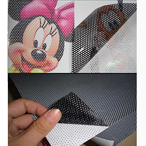 HOHO 30cmx137cm Black One Way Vision Print Media Vinyl Window Film Perforated Mesh Posting Film Self Adhsive