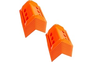 SOUNDFORGE 24-Pack 4" Flatbed Edge Protectors, Corner Protectors – Heavy-Duty Plastic Corner Guards for Flatbed Trailer Loads, Compatible with 4-Inch Ratchet & Winch Straps – Tie-Down Safety Accessories (ORANGE)