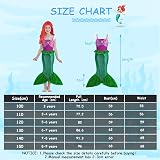 AOOWU Kids Mermaid Costume Set Ariel Dress Accessories for Girls 3-9 view 6