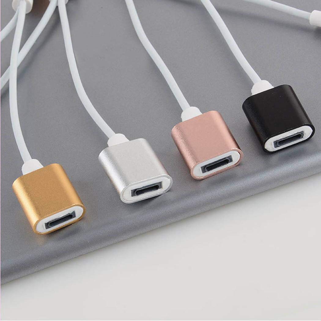 Audio Adapter Cable 2 in 1 for Lighting to 3.5mm Earphone Headphone Audio Jack for iPhone 7(Random Color)