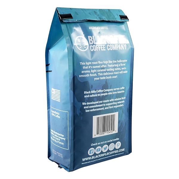 BLACK RIFLE COFFEE COMPANY GROUND COFFEE LIGHT ROAST – ROASTED BLEND MADE FROM PURE ARABICA BEANS – COLOMBIAN & BRAZILIAN BEANS – VETERAN FOUNDED & AMERICAN MADE (GUNSHIP ROAST, 12OZ BAG)