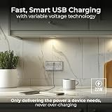 BG Electrical 22W Double USB Socket Nexus Brushed Steel White Inserts 13A view 2