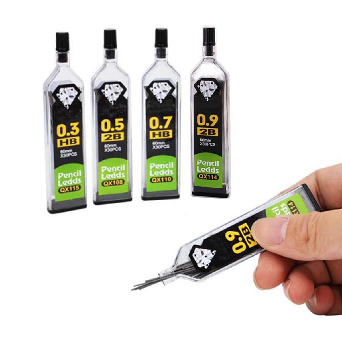 TOOLSTAR Pencil Lead, Mechanical Pencil Lead 0.9 HB Replacement Pencil Leads Break Resistant Lead Refills for Automatic & Mechanical Pencils - Pack of 150PCS