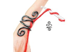 KNJOFLY Handmade Crochet Tension Ring, Lefties & Righties Yarn Tension Control Ring,Yarn for Crocheting Crochet Ring,Adjustable Companion Ring, Gift for Mom, Valentines Day Gifts for Her (Black)
