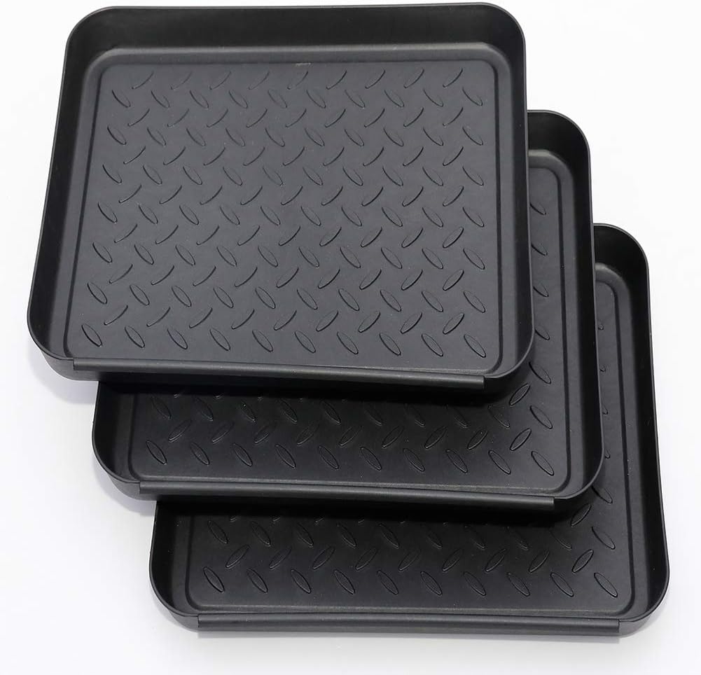 Centeraly 3 Pcs Shoes Tray Plastic Washable Shoe Wellies Boots Tidy