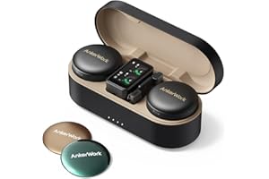 AnkerWork M650 Wireless Lavalier Microphone by Anker, Pro Noise Cancellation, Swap Colorful Covers, 2-Channel Quality Pickup, 200m Transmission, 15H Battery, Easy to Use for Vlogs, Not for Conference