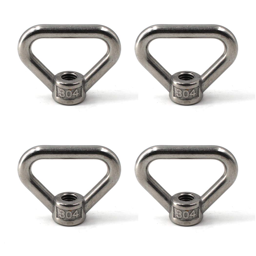SeeRaphee 4PCS M14 Stainless Steel Triangle Ring Shape Lifting Eye Nut Set