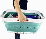 SAMMART 42L Collapsible Laundry Basket Foldable Storage Container White Celadon view 8