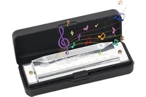 vesaneae 10 Holes Diatonic Harmonica C, C Major Blues Harmonica, 10 Holes 20 Tones Mouth Organ with Case for Professional Pla