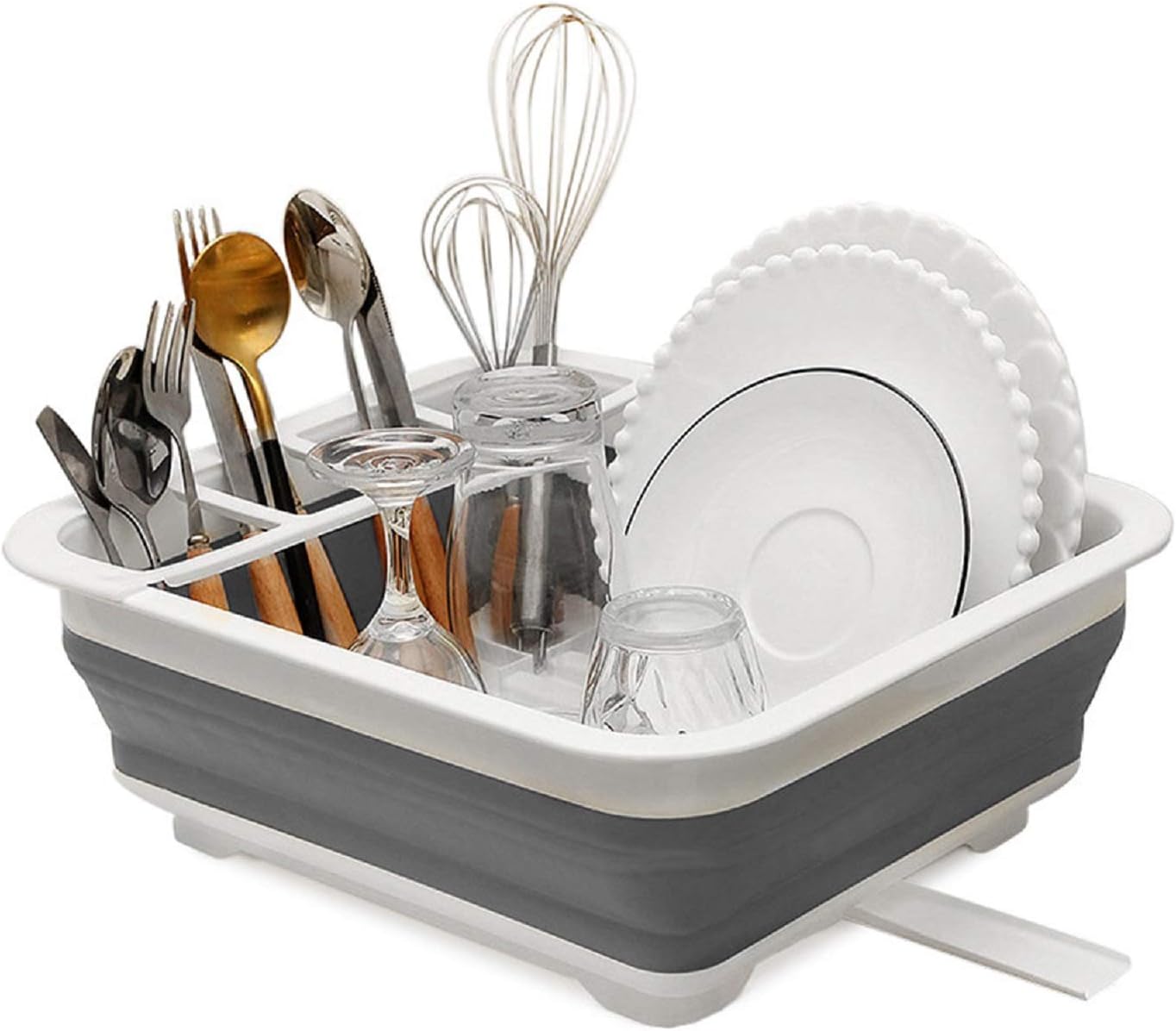 Collapsible Dish Drying Rack Portable Dinnerware Drainer Organizer for