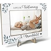 Photo Frame Gifts for New Grandparents, Picture Frame Gift for New Grandma Grandpa, Pregnancy Announcement Gifts, Ultrasound Picture Frames, Love Is Welcoming a Grandchild,4x6Inches photo(White)