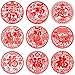 Whaline Chinese New Year Window Stickers 9 Styles Red Spring Festival Clings Decal Wall Grille FU Word Decorations Year of The Snake Removable Art Decor for Home Restaurant Store, 18Pcs
