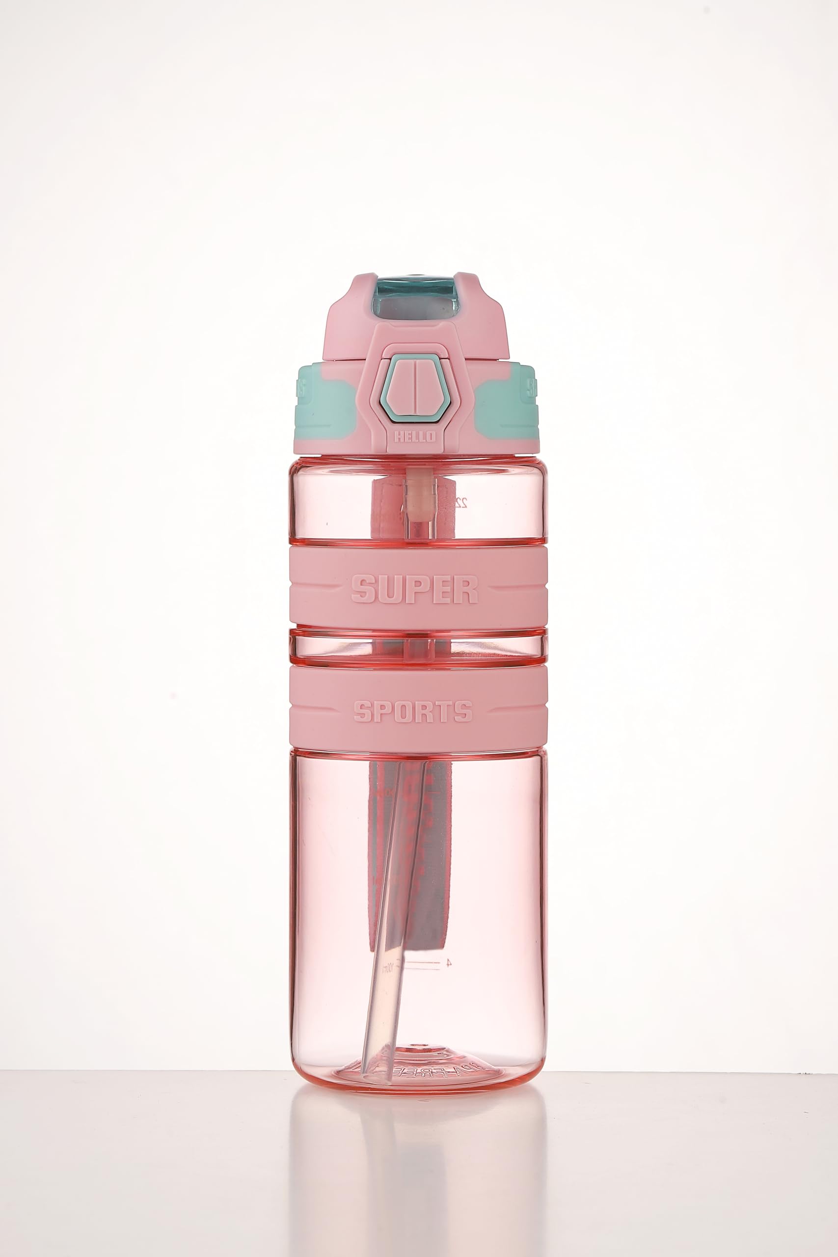 Sports Water Bottle, BPA FREE Tritan Plastic, Leak Proof Water Bottle With Filter, Flip Top, Sports Cup, Drink Bottles (Pink, 700ml)