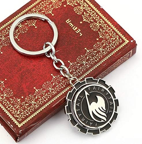 MINTUAN Anime Fairy Tail Keychains Can Rotate Keys Chain Cosplay Pendant Key Rings For Keys Car Collection Gift