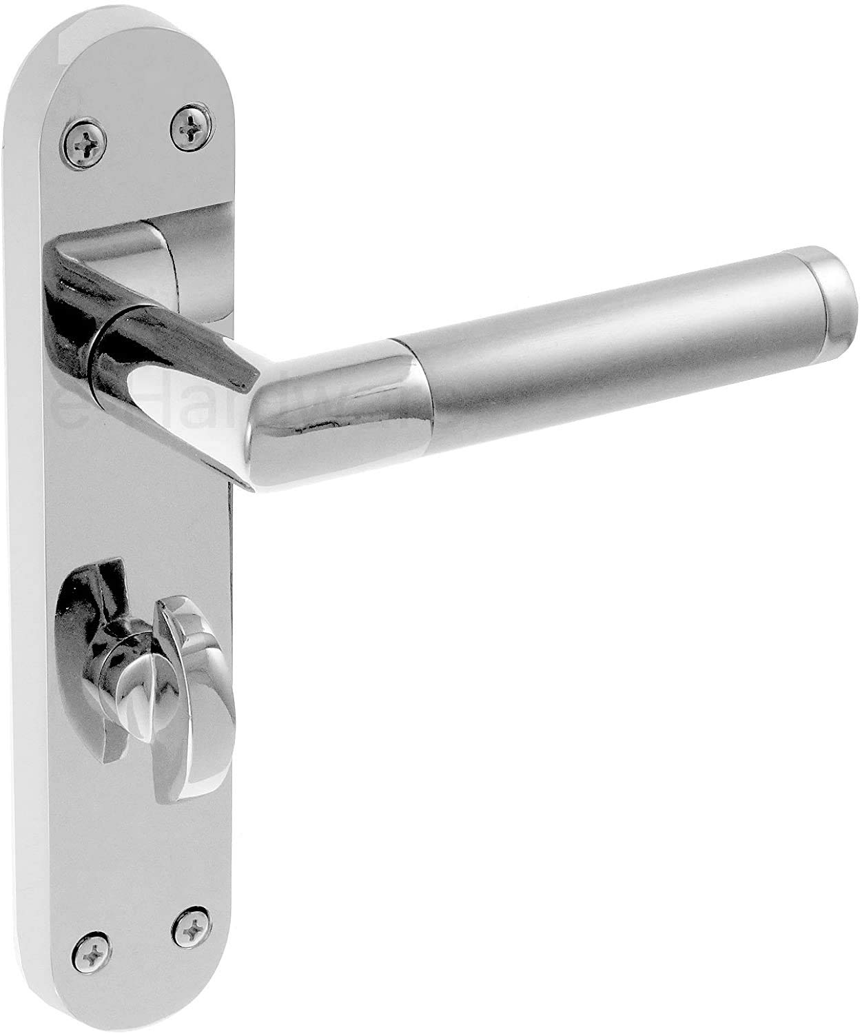 Jedo JV438PC/SC Mitred Door Handle Bathroom Set 185 X 39mm Polished Chrome / Satin Chrome