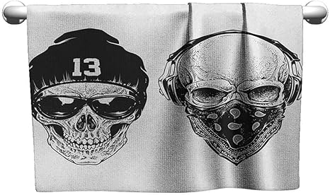 Amazon Co Jp Xixibo ライトタオル スカル かわいい頭蓋骨 イラスト クラウン付き ダークグランジスタイル ティーン 不気味なハロウィーンプリント ピンクブラック より丈夫なタオル W 24 X L 8 Inch ホーム キッチン
