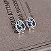 Teniu Blue Crystal Pendant Necklace Silver Plated Chain Necklace Earrings Set Charming Bride Jewelry Set