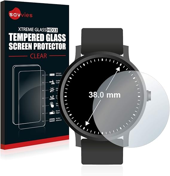 savvies Cristal Templado Compatible con Relojes (Circular ...