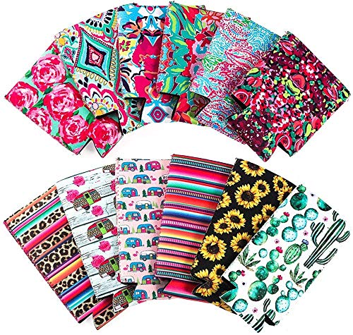 12 PCS Beer Can Cooler Sleeves Colourful Neoprene Beer Can Cooler Covers Beer Cooler Beer Holders Perfect for 12oz Slim Drink Beer Cans